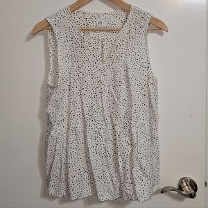 GAP Women's White Polka Dot Sleeveless Top